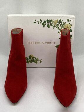 Chelsea & Violet Red Suede Ankle boots size 10